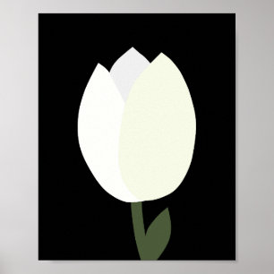 Tulip Black And White Poster