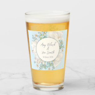 Tulip Blue Floral Wedding Glass