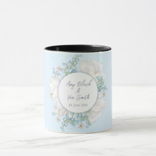 Tulip Blue Floral Wedding Mug