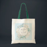 Tulip Blue Floral Wedding Tote Bag<br><div class="desc">This design features a beautiful illustration of tulips in full bloom,  surrounded by delicate greenery and a soft blue background. Whether you're planning a spring wedding,  a garden wedding,  or simply love the beauty of tulips,  this design is sure to delight and impress your guests.</div>
