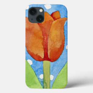Tulip blue white spot background 2013 iPhone 13 case