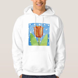 Tulip blue white spot background 2013 hoodie