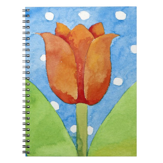 Tulip blue white spot background 2013 notebook (Front)