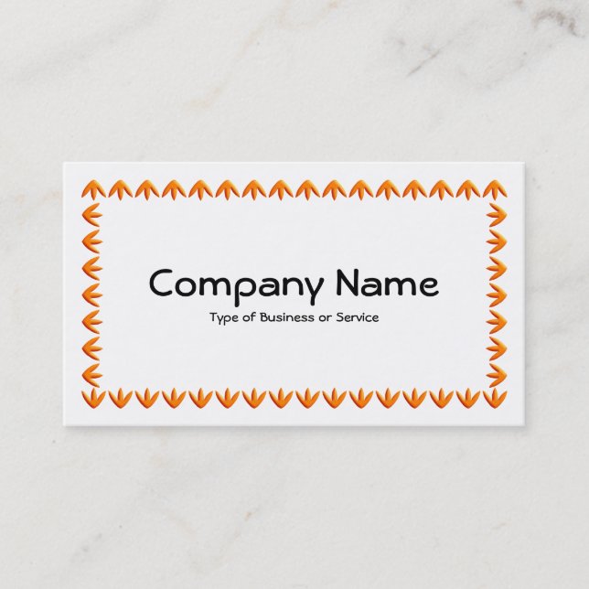 Tulip Border 3d - Orange on White Business Card (Front)