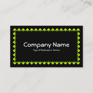 Tulip Border - Chartreuse Green on Black Business Card