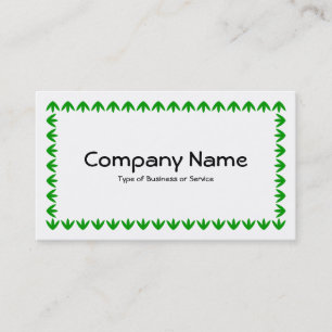 Tulip Border - Green on White Business Card