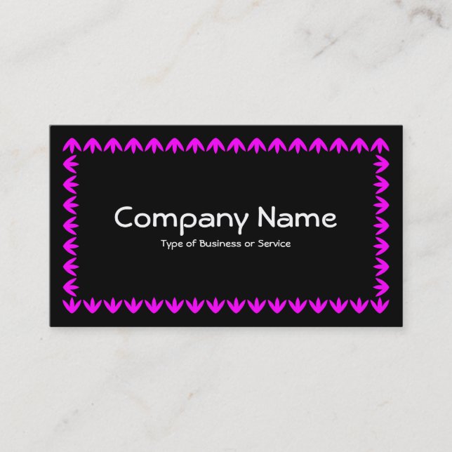 Tulip Border - Magenta on Black Business Card (Front)