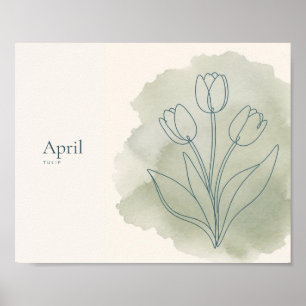 Tulip Botanical Art Print   April Flower