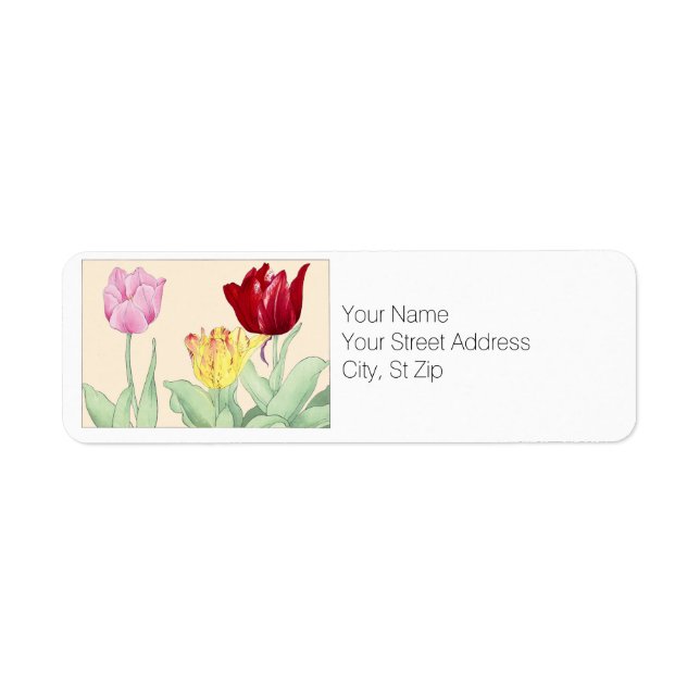 Tulip, Botanicals Return Address Label (Front)