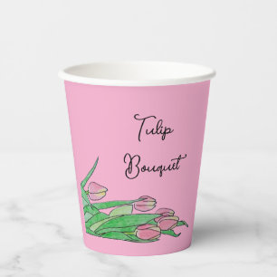 Tulip Bouquet Laying Down Paper Cups