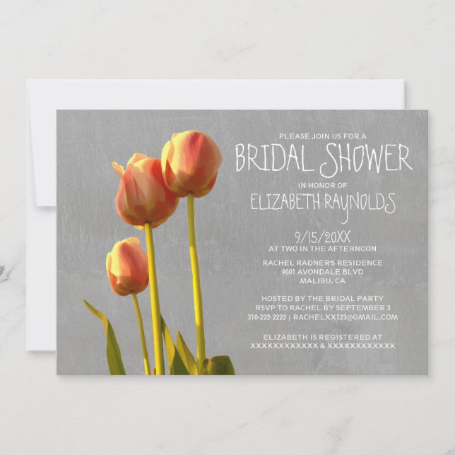 Tulip Bridal Shower Invitations (Front)