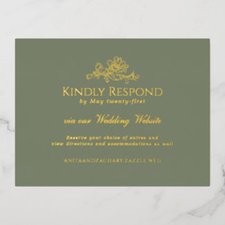 Tulip Cascade Foil RSVP Holiday Postcard