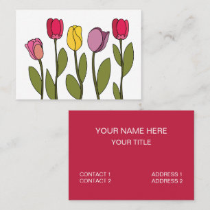 Tulip Colourful Floral Tulip Business Card