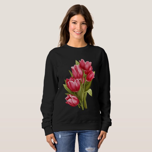 Tulip colourful flower Tank gift mum mothers day (Front Full)