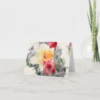 Tulip Daffodil  Thank You Card