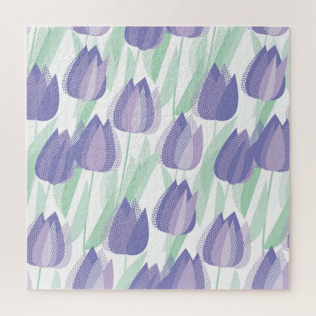 Tulip design: pale violet floral. jigsaw puzzle (Vertical)