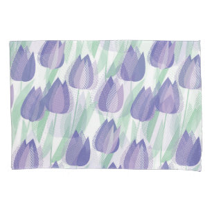 Tulip design: pale violet floral. pillowcase