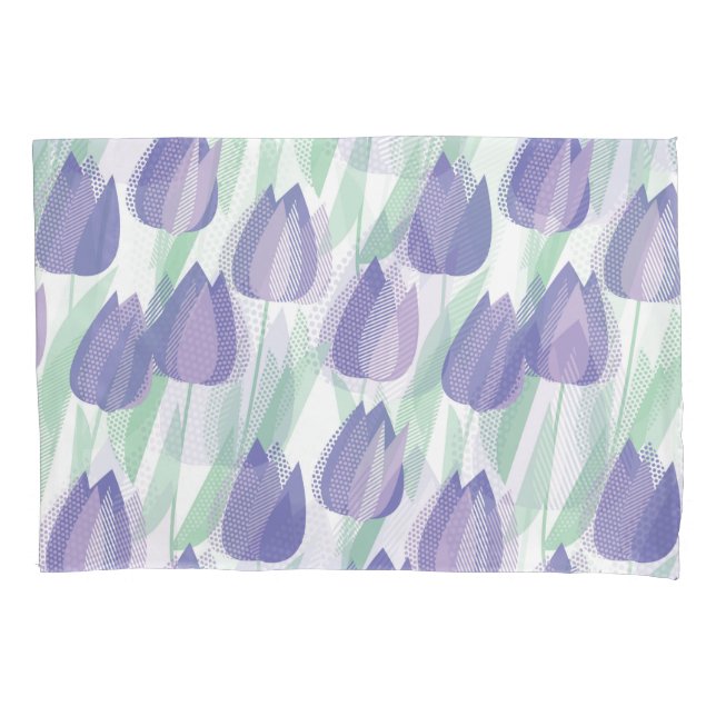 Tulip design: pale violet floral. pillowcase (Front)