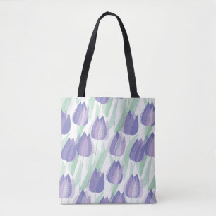 Tulip design: pale violet floral. tote bag