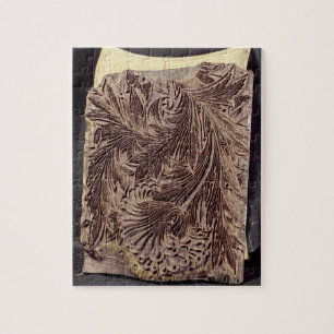 Tulip design printing block, 1875 (carved wood) jigsaw puzzle