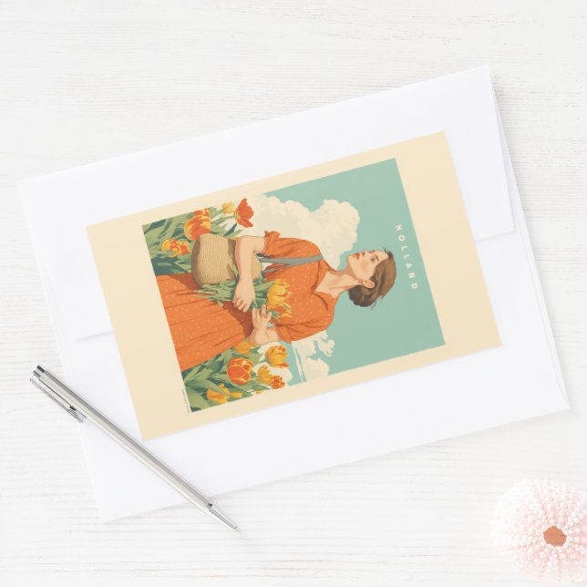 Tulip Dreams in Holland Rectangular Sticker (Envelope)