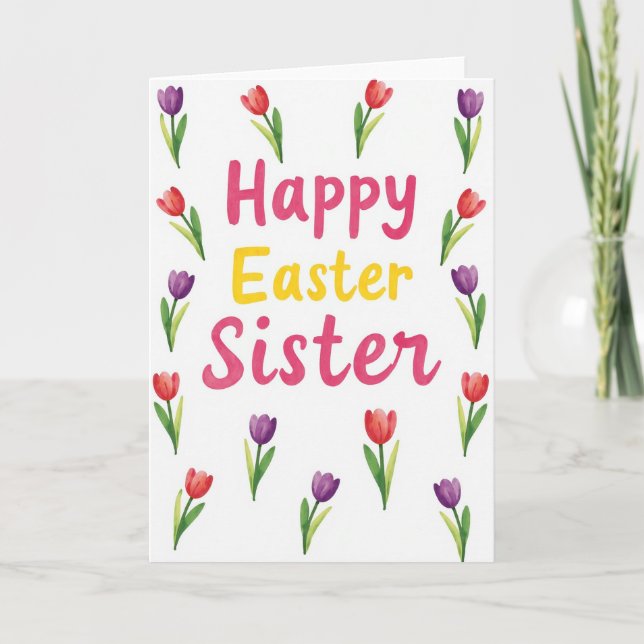 Tulip Easter Sister Card (Front)