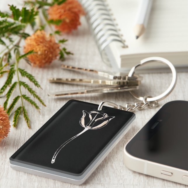 Tulip - Elegant Illustration Key Ring (Front Right)