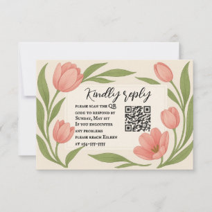 Tulip Ever After QR Code RSVP Card