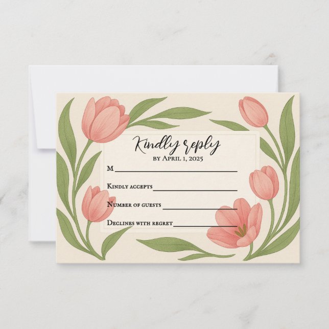 Tulip Ever After RSVP Card (Front)