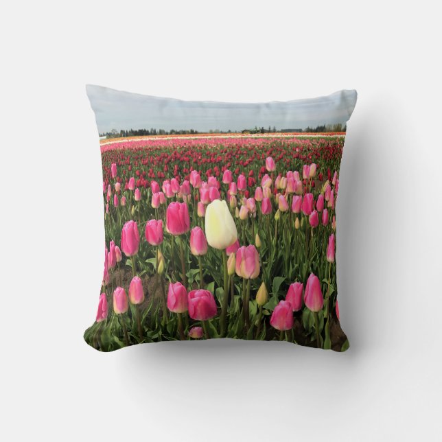 Tulip Farm in Oregon Cushion (Front)