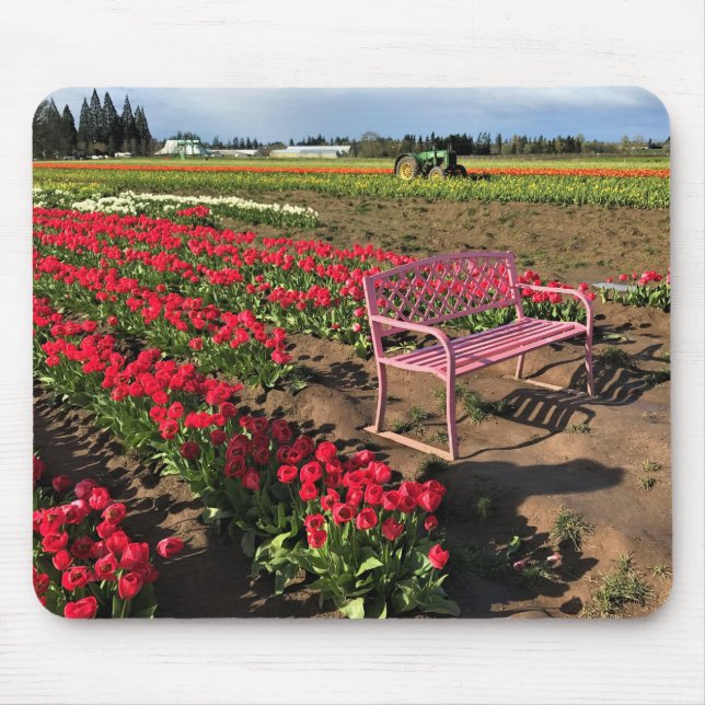 Tulip Farm in Oregon Mouse Pad (Front)