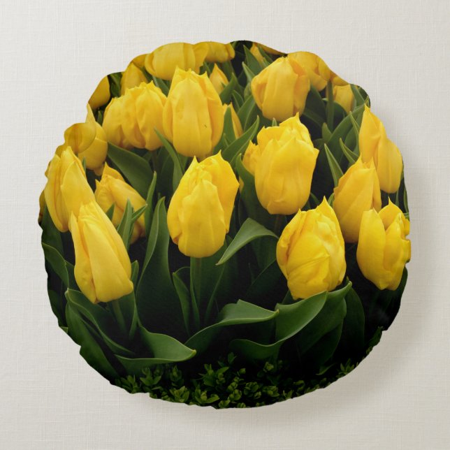 Tulip Festival - 27 Round Throw Pillow (Front)