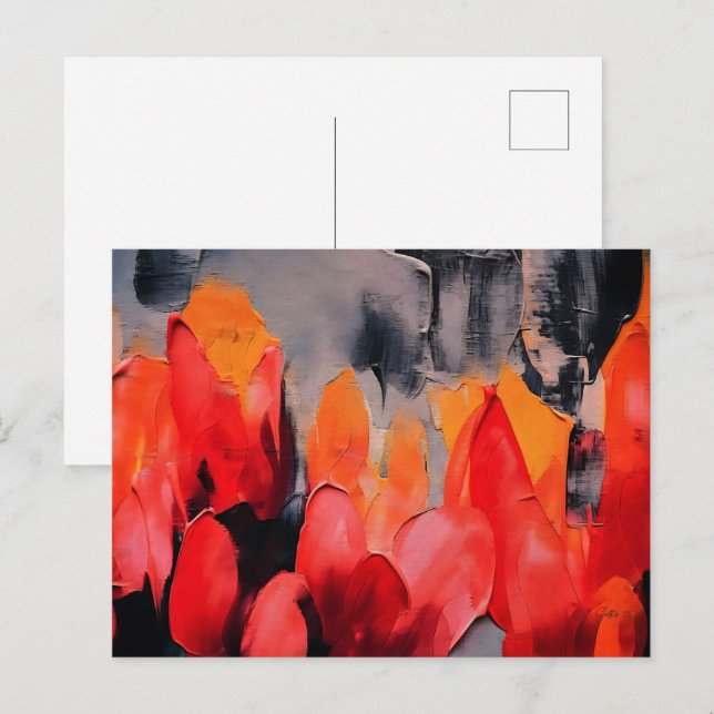 Tulip Field – Abstract Floral Intensity Postcard (Front/Back)