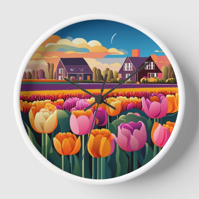 tulip field clocks design (Front)