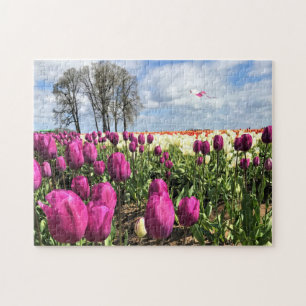 Tulip Field with Kite, Oregon Jigsaw Puzzle