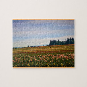 Tulip Field with Mt. Hood, Oregon Jigsaw Puzzle