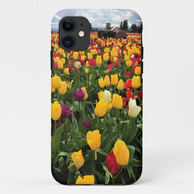 Tulip Field with Old Tractor, Oregon Case-Mate iPhone Case (Back)