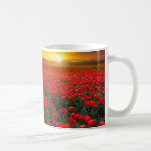 Tulip Fields at Sunset in the Netherlands Coffee Mug