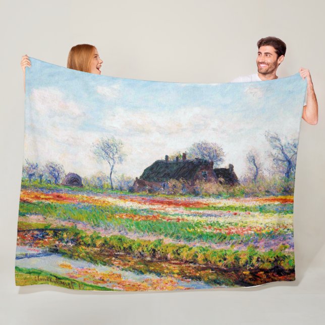 Tulip Fields in the Netherlands, Monet Fleece Blanket (In Situ)