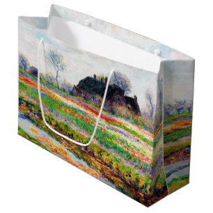 Tulip Fields in the Netherlands, Monet Large Gift Bag