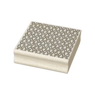 Tulip floral modern symmetrical geometric pattern rubber stamp