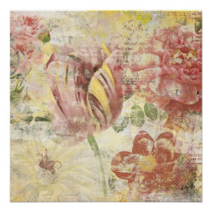 Tulip Flower Collage Poster