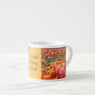 Tulip Flower Espresso Mug Angel Baby Doll