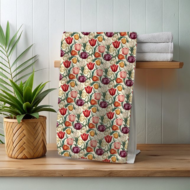 Tulip Flower Floral Easter  Bath Towel Set (Creator Uploaded)