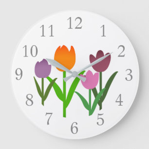 Tulip Flower Home Decor Wall Clock