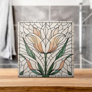 Tulip flower mosaic - Pastels Ceramic Tile