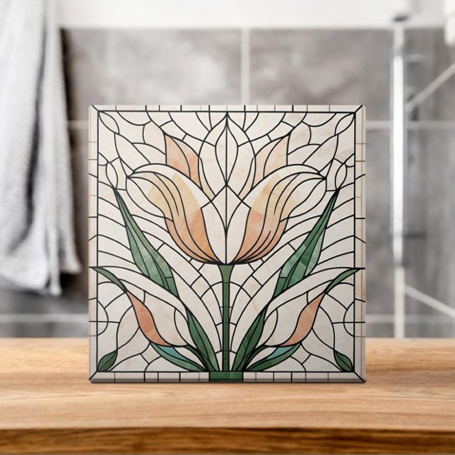 Tulip flower mosaic - Pastels Ceramic Tile (Creator Uploaded)
