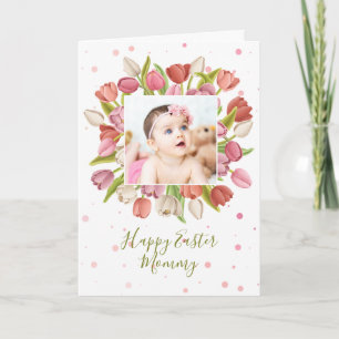 Tulip Flower Personalised Easter Photo Holiday Card