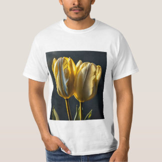Tulip flower print t-shirt .