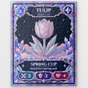Tulip Flower, Rainbow Foil Art Jigsaw Puzzle